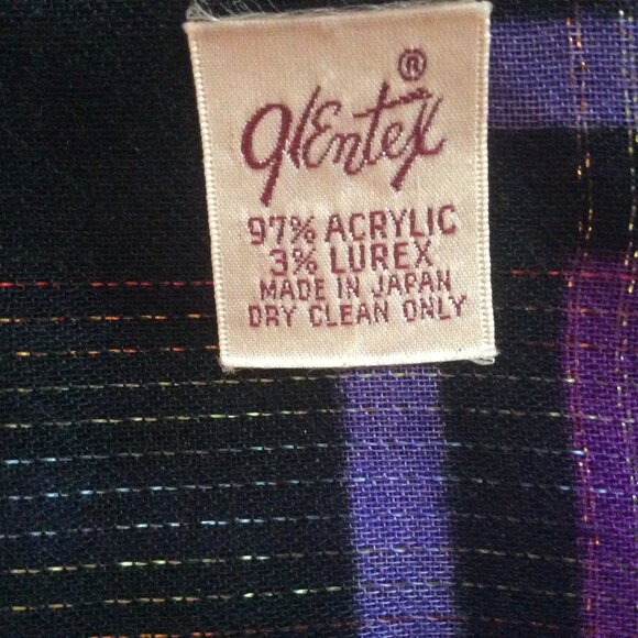 Glentex Bold Aztec Print Striped Metallic Shimmer Shawl Scarf EUC OS 46"x 46" - Picture 3 of 3